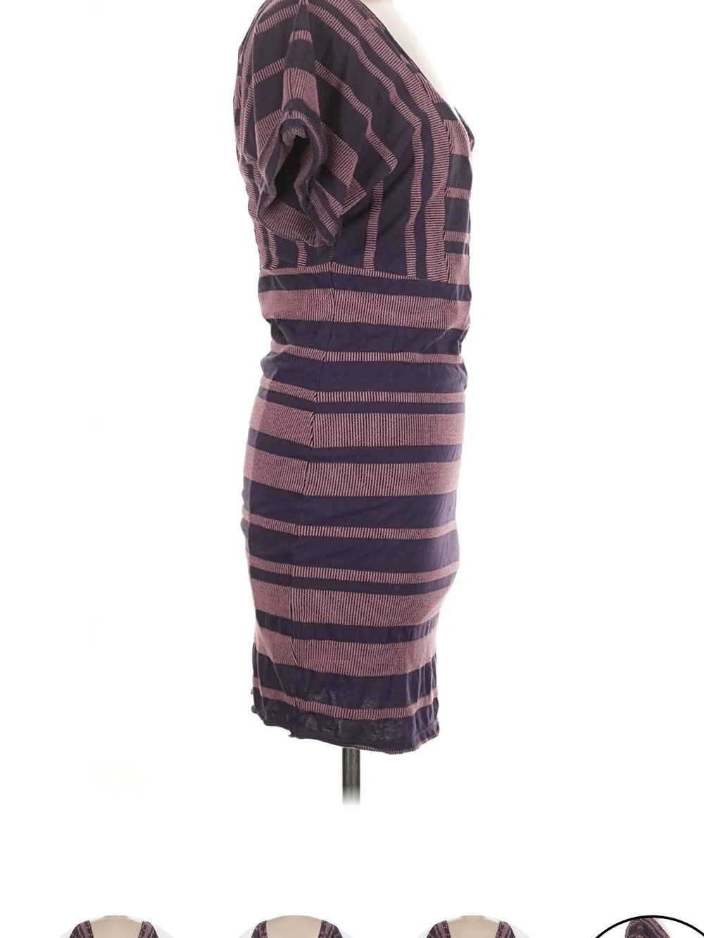 Free People Blue-Purple and Mauve Striped Body Con Mini Dress, M